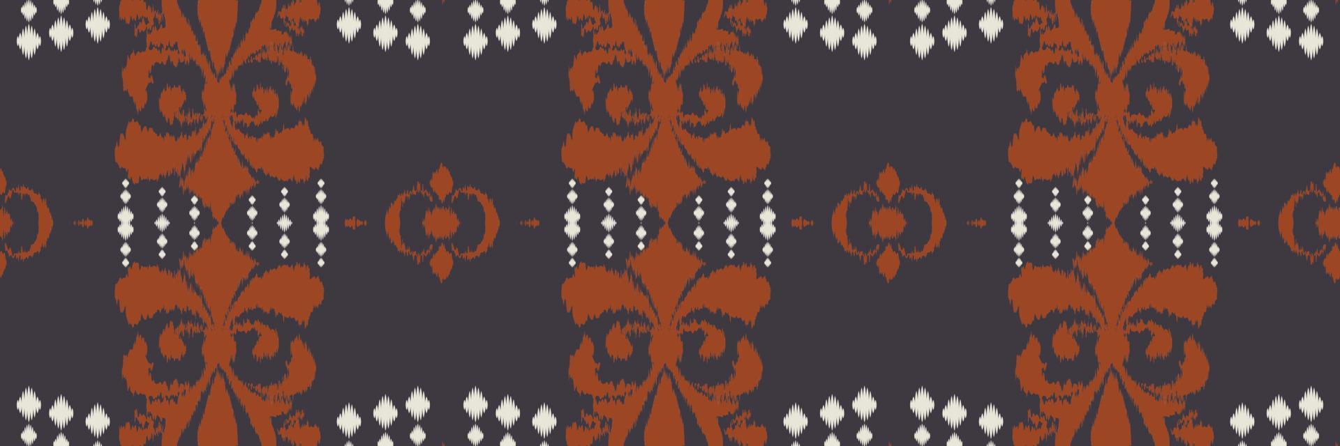 ikat frame batik textil nahtloses muster digitales vektordesign für druck saree kurti borneo stoff grenze pinsel symbole muster designer vektor
