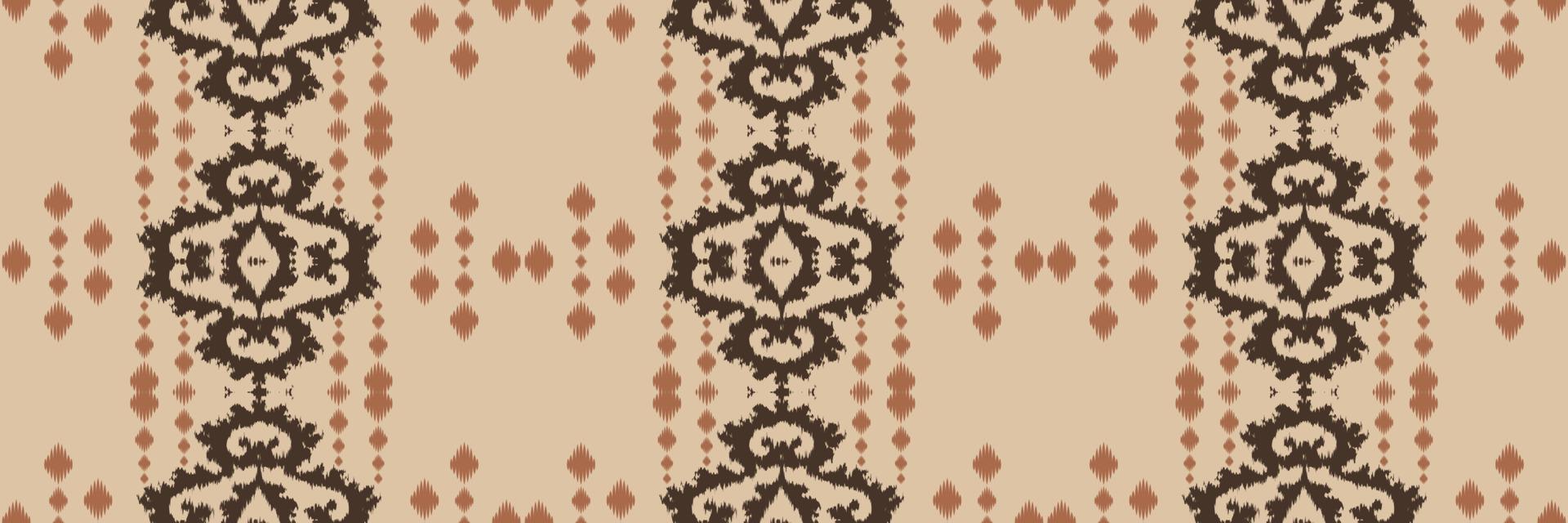 Batik Textil ethnische Ikat Blumen nahtloses Muster digitales Vektordesign für den Druck Saree Kurti Borneo Stoffrand Pinselsymbole Farbfelder Baumwolle vektor