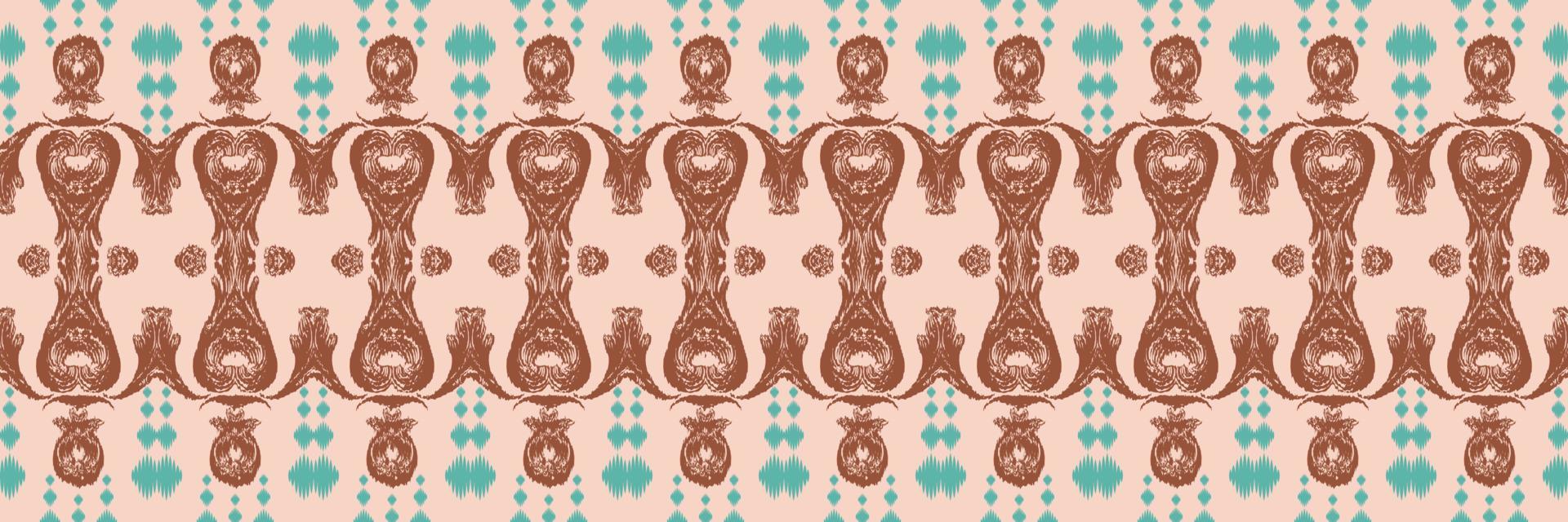 Ethno-Ikat-Dreieck Batik Textil Musterdesign digitales Vektordesign für Druck Saree Kurti Borneo Stoffrand Pinselsymbole Farbfelder Baumwolle vektor