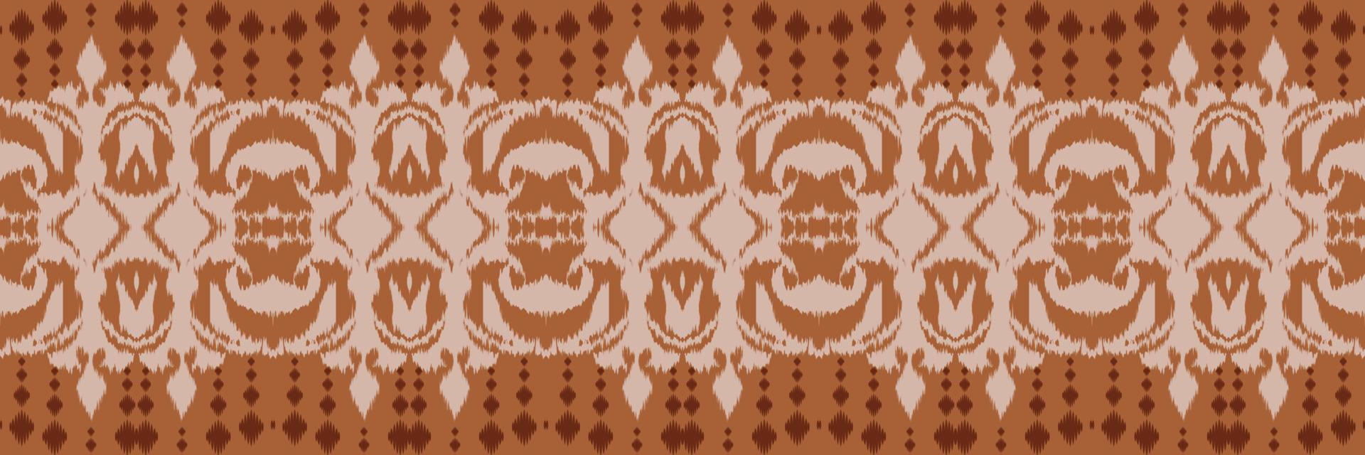 Ethno-Ikat-Design Batik Textil nahtloses Muster digitales Vektordesign für den Druck Saree Kurti Borneo Stoffrand Pinselsymbole Farbfelder Baumwolle vektor