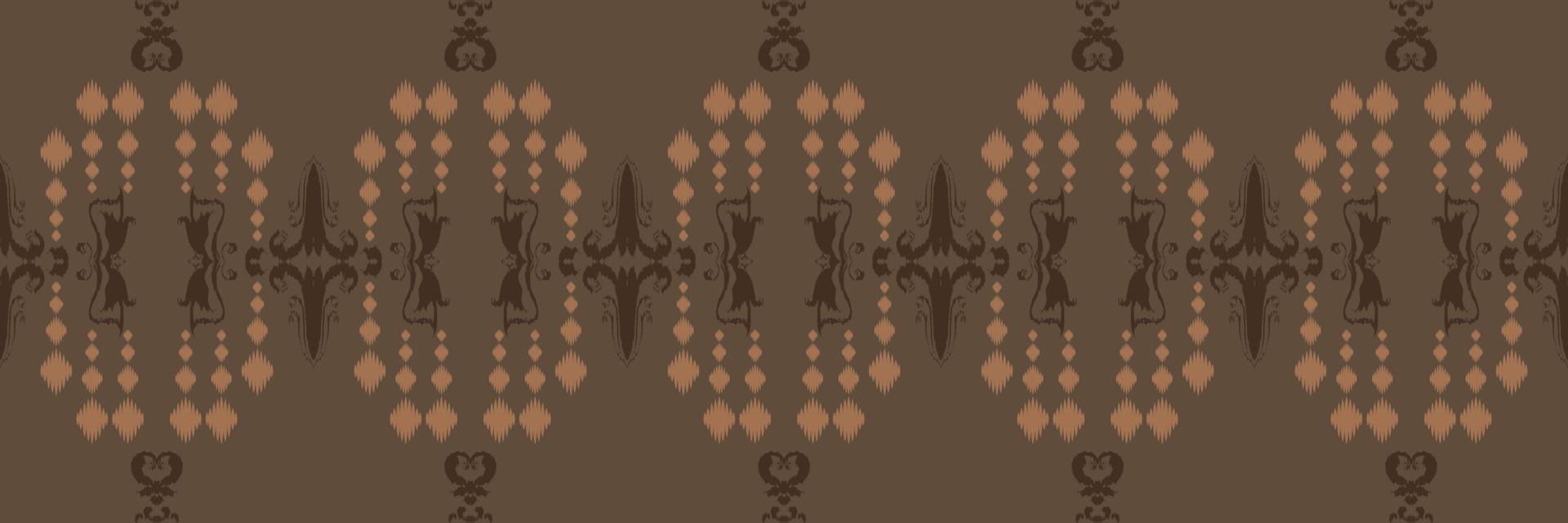 Batik-Textil ethnischer Ikat-Druck nahtloses Muster digitales Vektordesign für den Druck Saree Kurti Borneo Stoffrand Pinselsymbole Farbfelder Baumwolle vektor