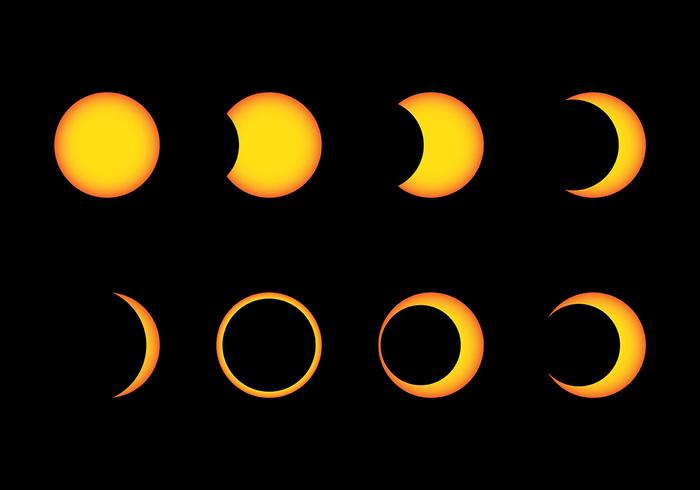 Sonnenfinsternis Vektor Icons