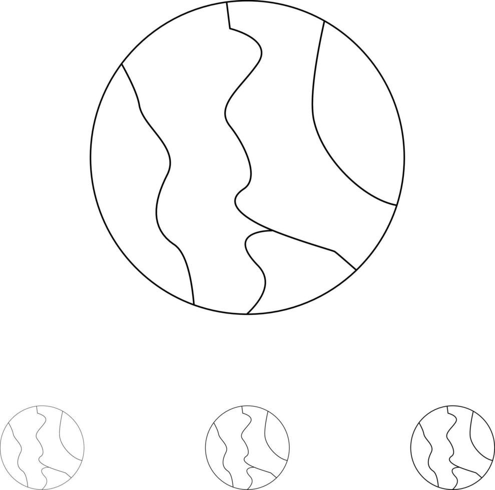 Globale Standortkarte Weltgeographie Symbolsatz mit fetten und dünnen schwarzen Linien vektor