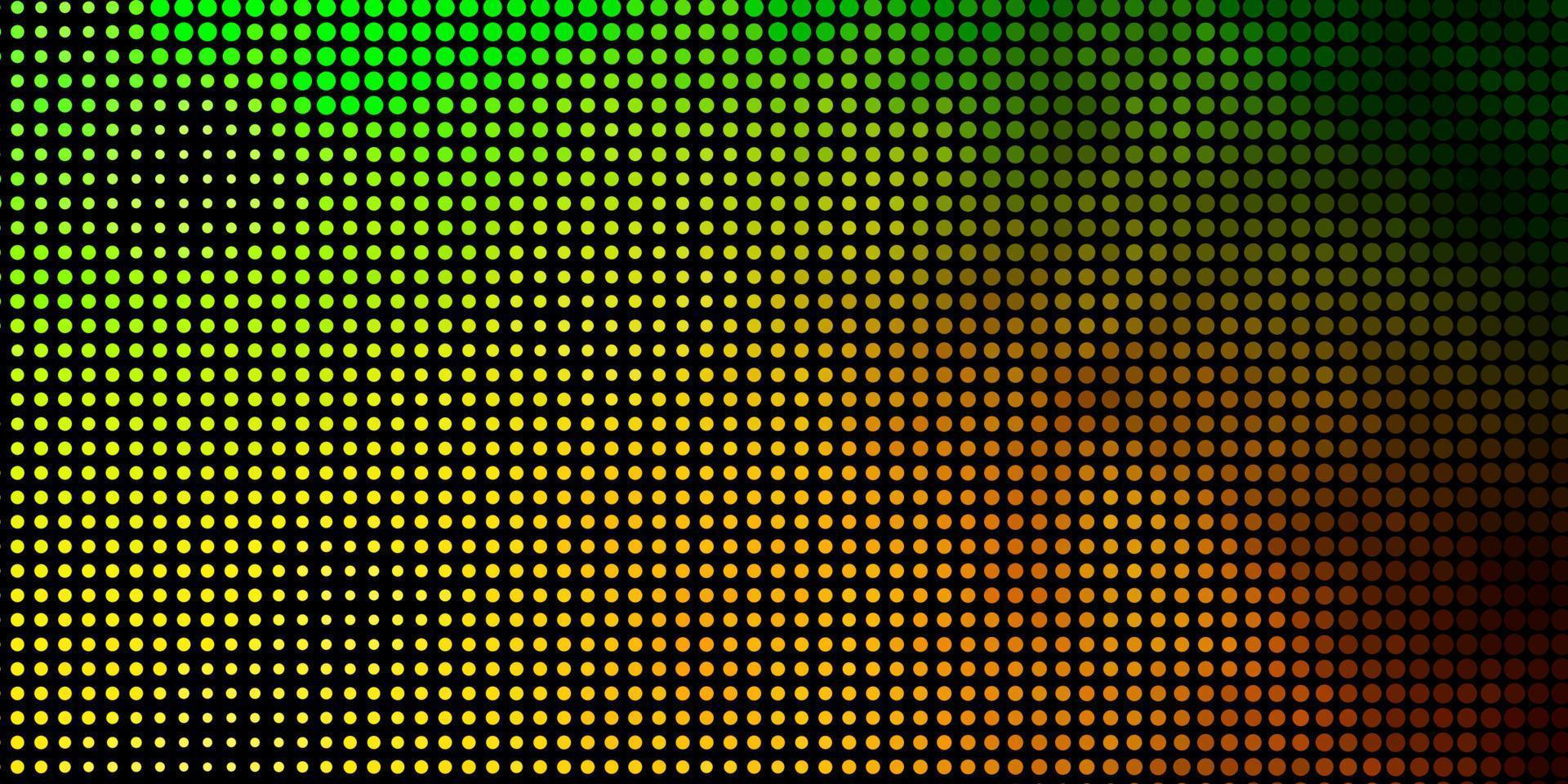 mörkgrön, gul vektorbakgrund med prickar. vektor