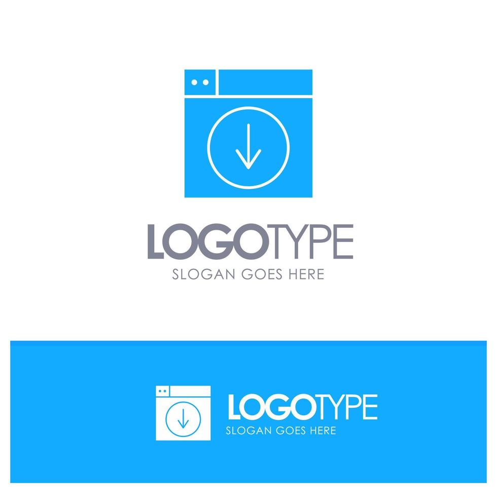 Webdesign-Download-Down-Anwendung blaues festes Logo mit Platz für Slogan vektor