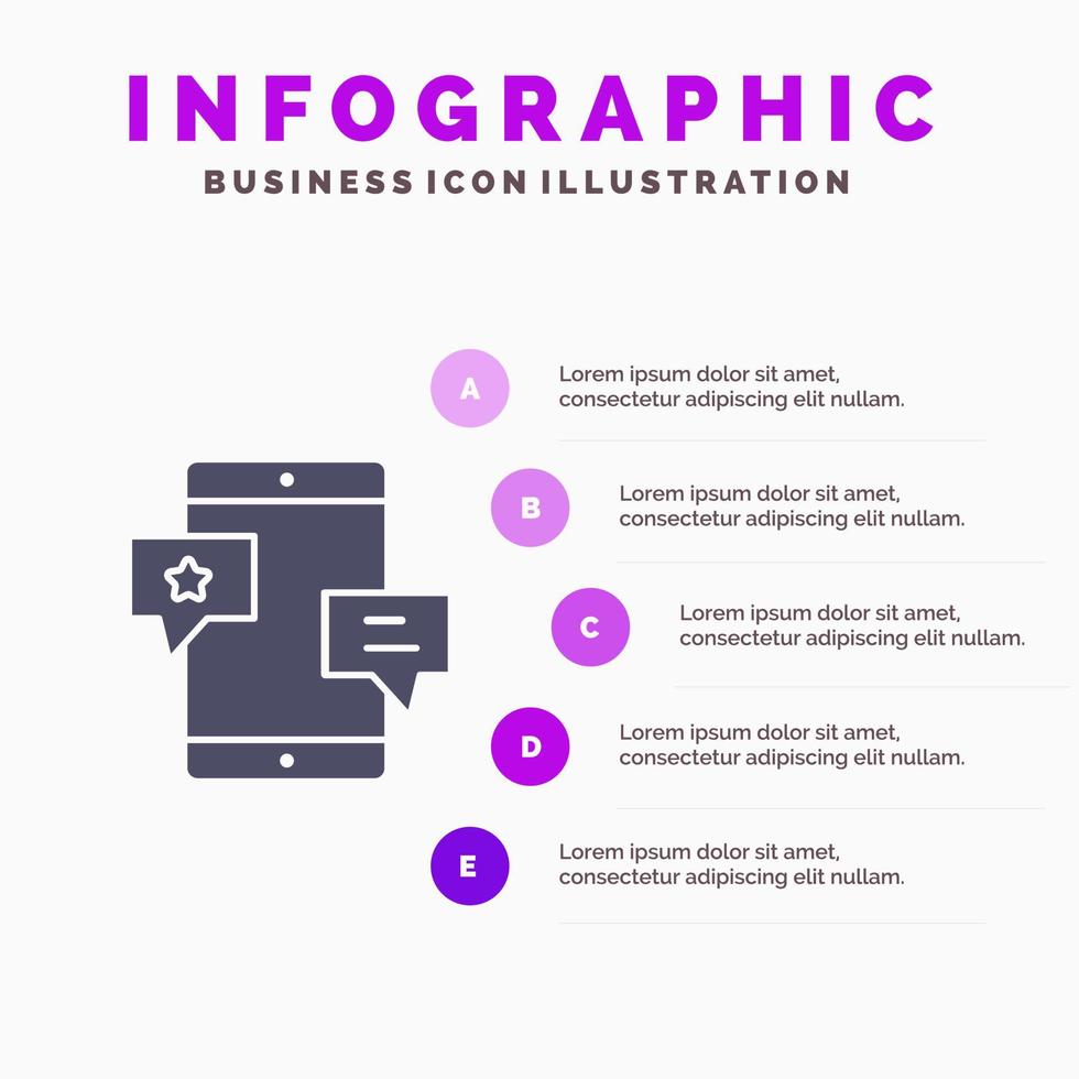 chatt gemenskap media nätverk befordran fast ikon infographics 5 steg presentation bakgrund vektor