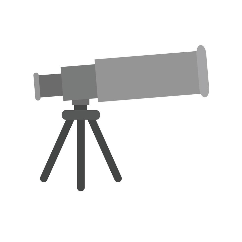 teleskop platt gråskale ikon vektor