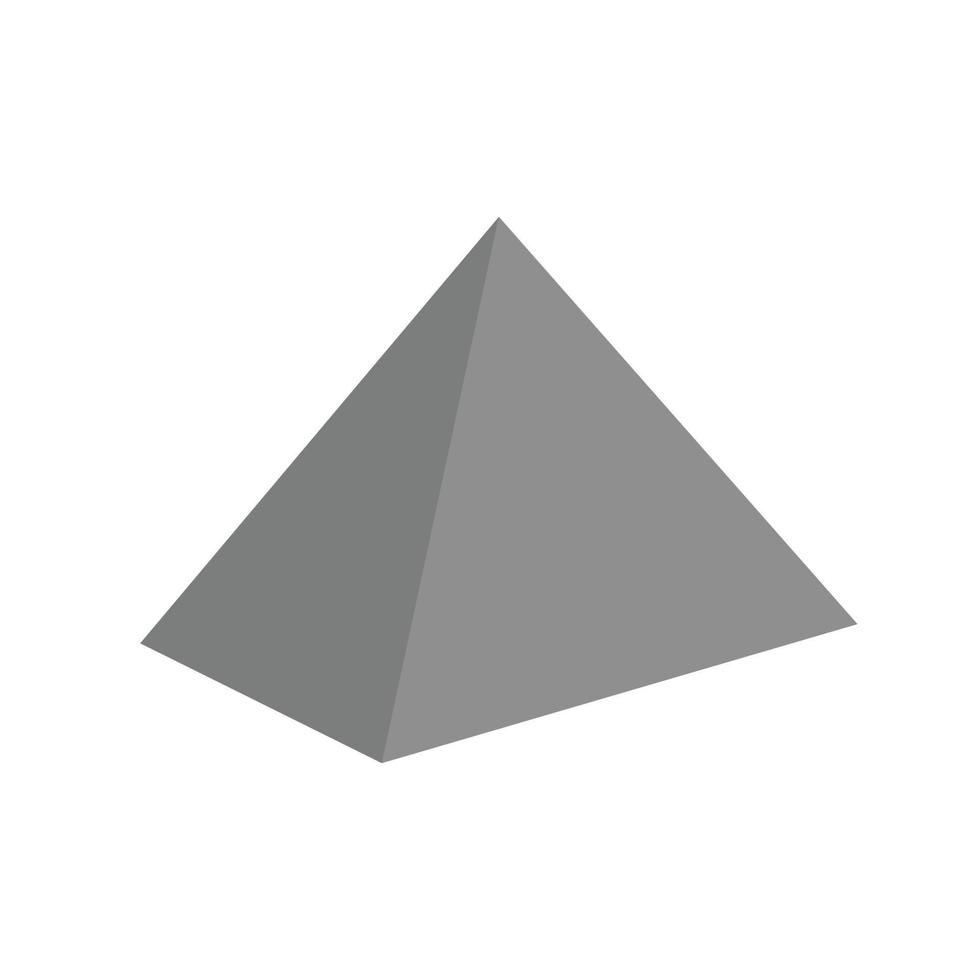 Pyramide flaches Graustufensymbol vektor