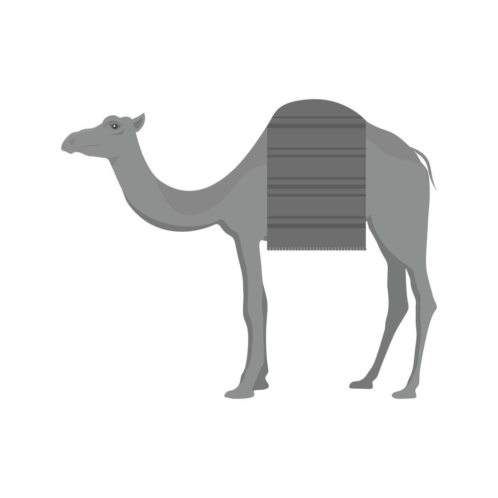 Kamel flaches Graustufensymbol vektor