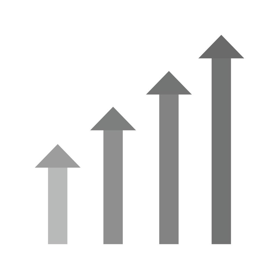 tillväxt platt gråskale ikon vektor