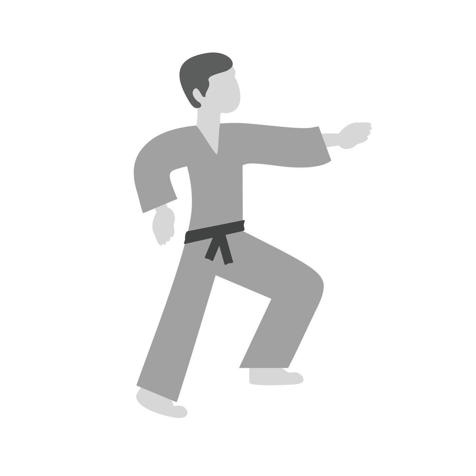 Karate flaches Graustufen-Symbol vektor