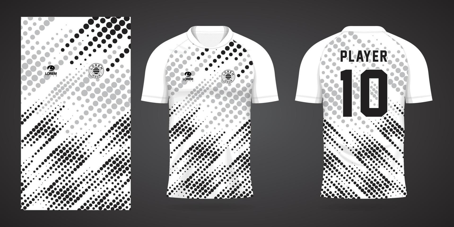 schwarz-weiße Sporthemd-Jersey-Designvorlage vektor