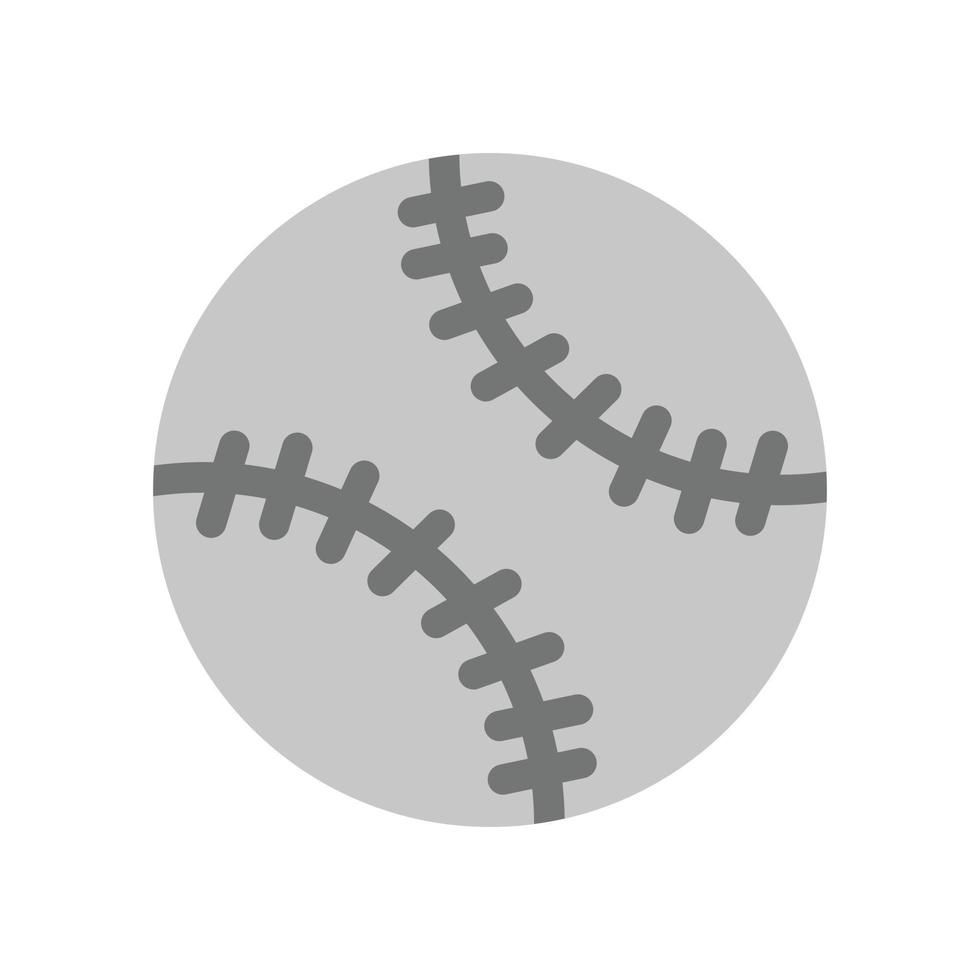 Flaches Graustufen-Symbol für Softball vektor