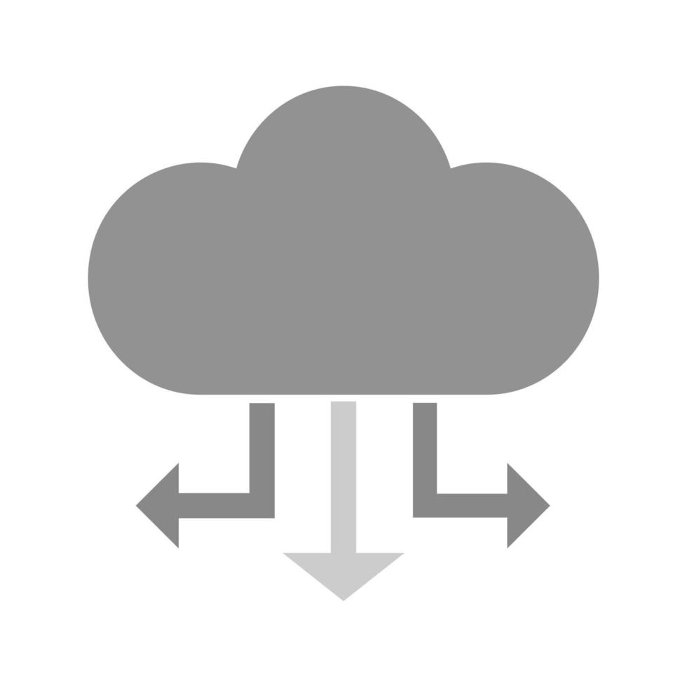 moln data distribution platt gråskale ikon vektor