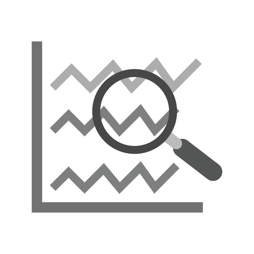 Suchstatistik flaches Graustufensymbol vektor