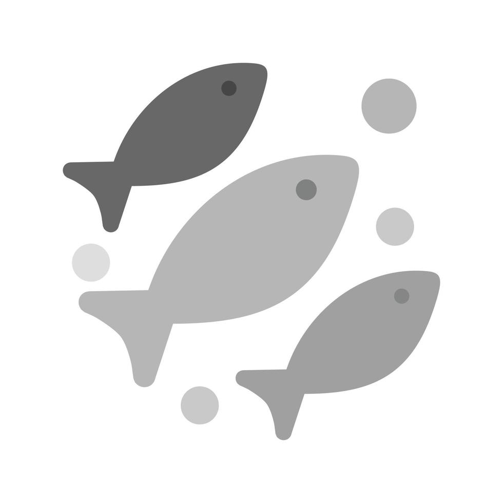 Fisch flaches Graustufensymbol vektor