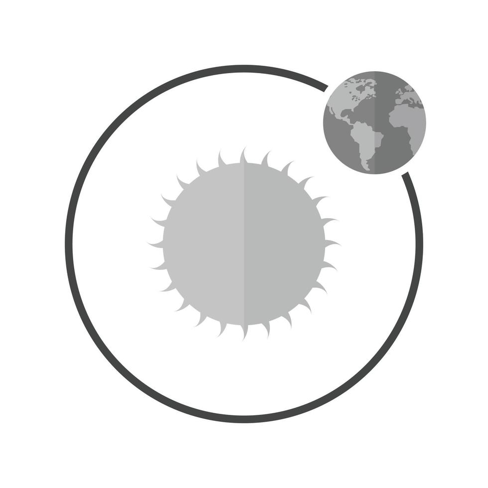 Orbit flaches Graustufen-Symbol vektor