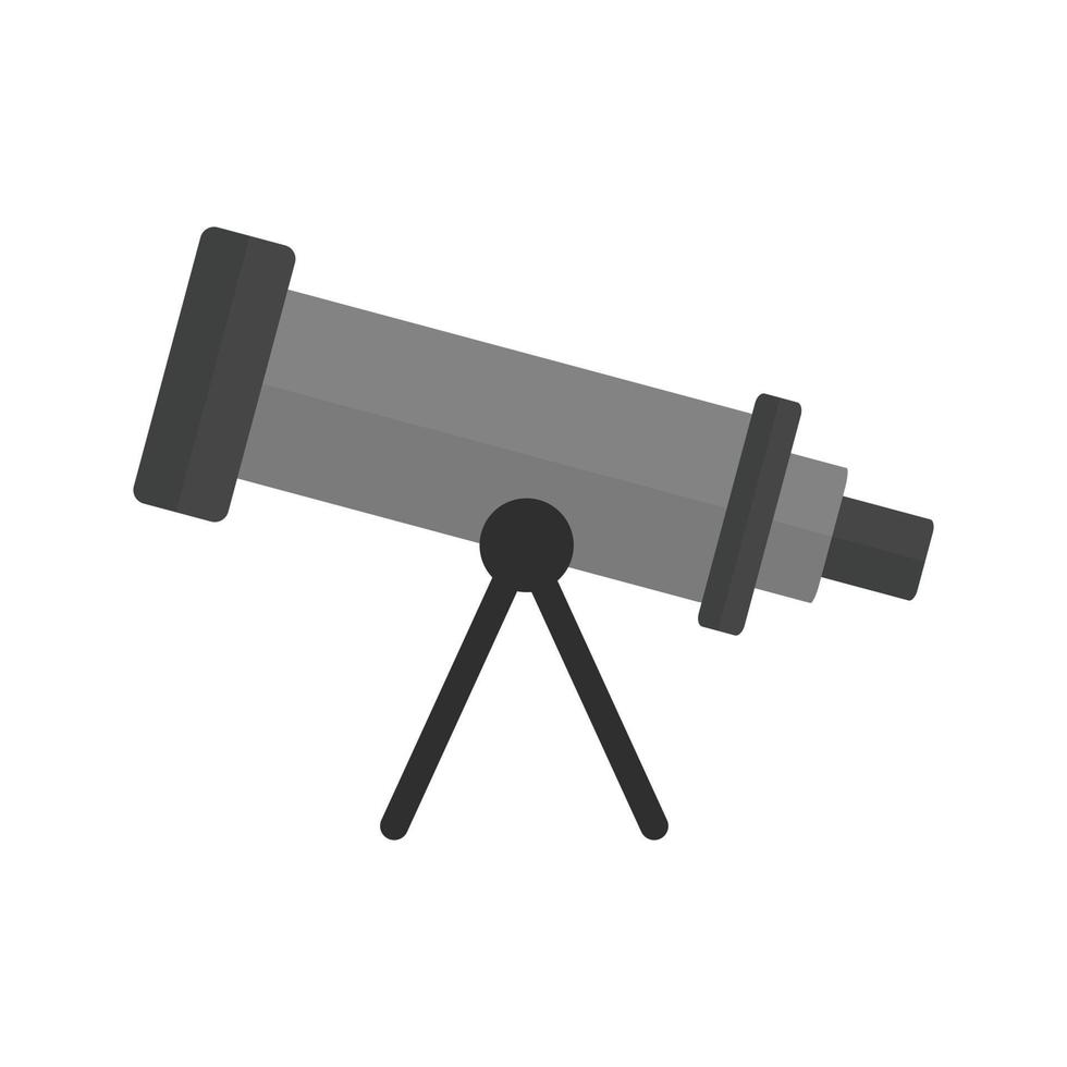 teleskop platt gråskale ikon vektor