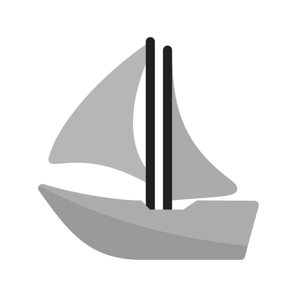 fartyg jag platt gråskale ikon vektor