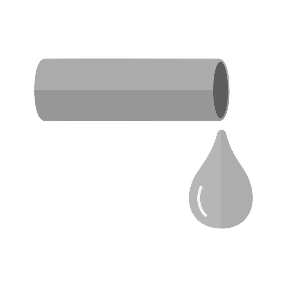 vatten rör platt gråskale ikon vektor