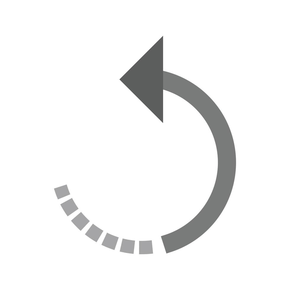 rotera vänster platt gråskale ikon vektor