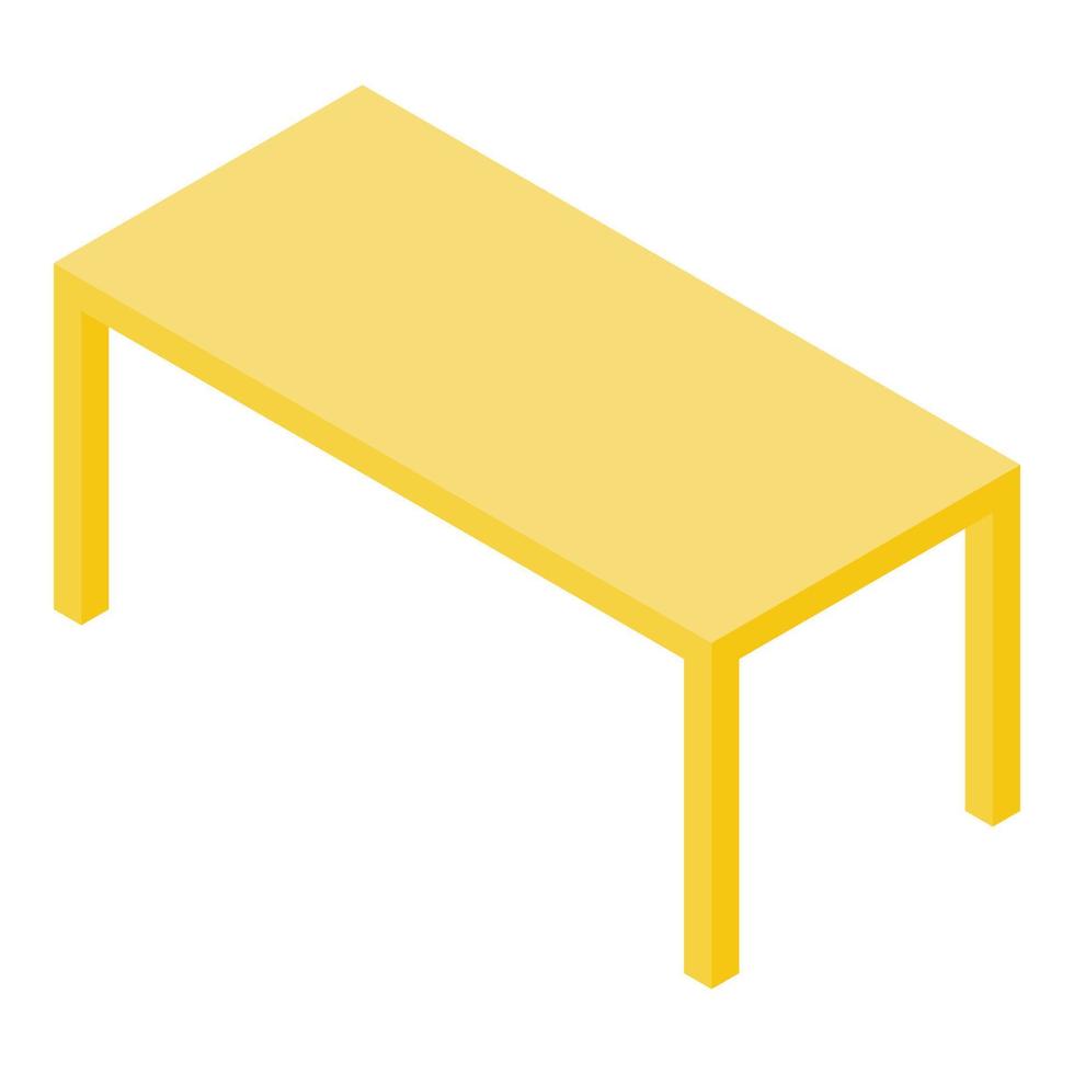 gelbes Tischsymbol, isometrischer Stil vektor