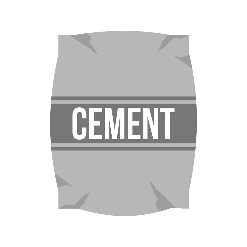 cement väska platt gråskale ikon vektor