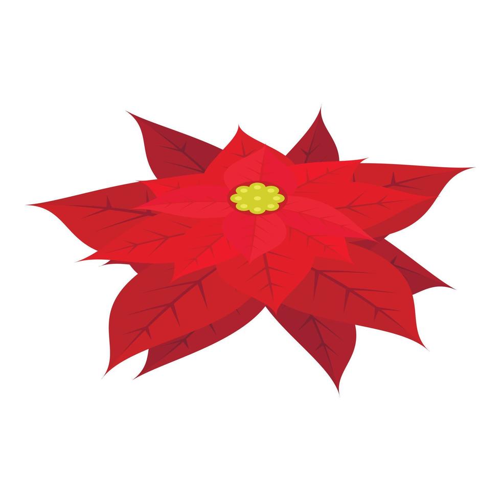 röd julstjärna ikon, isometrisk stil vektor