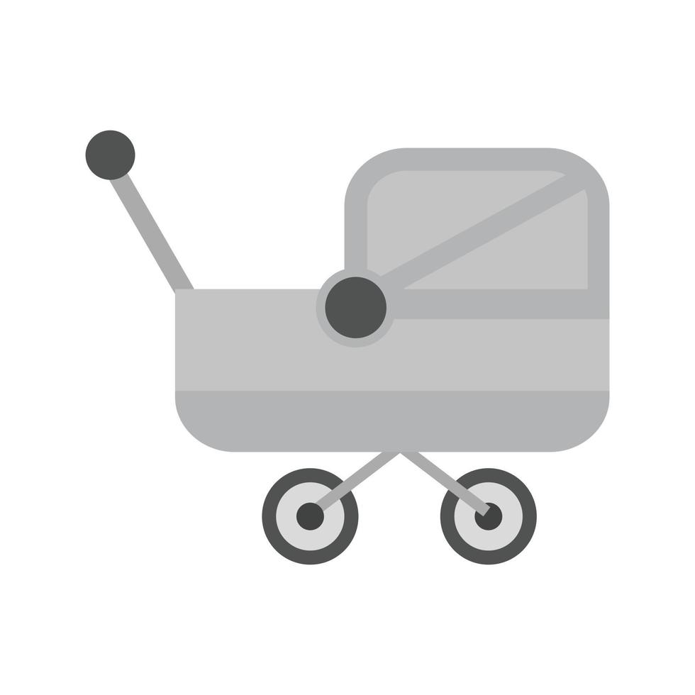 Kinderwagen i flaches Graustufen-Symbol vektor