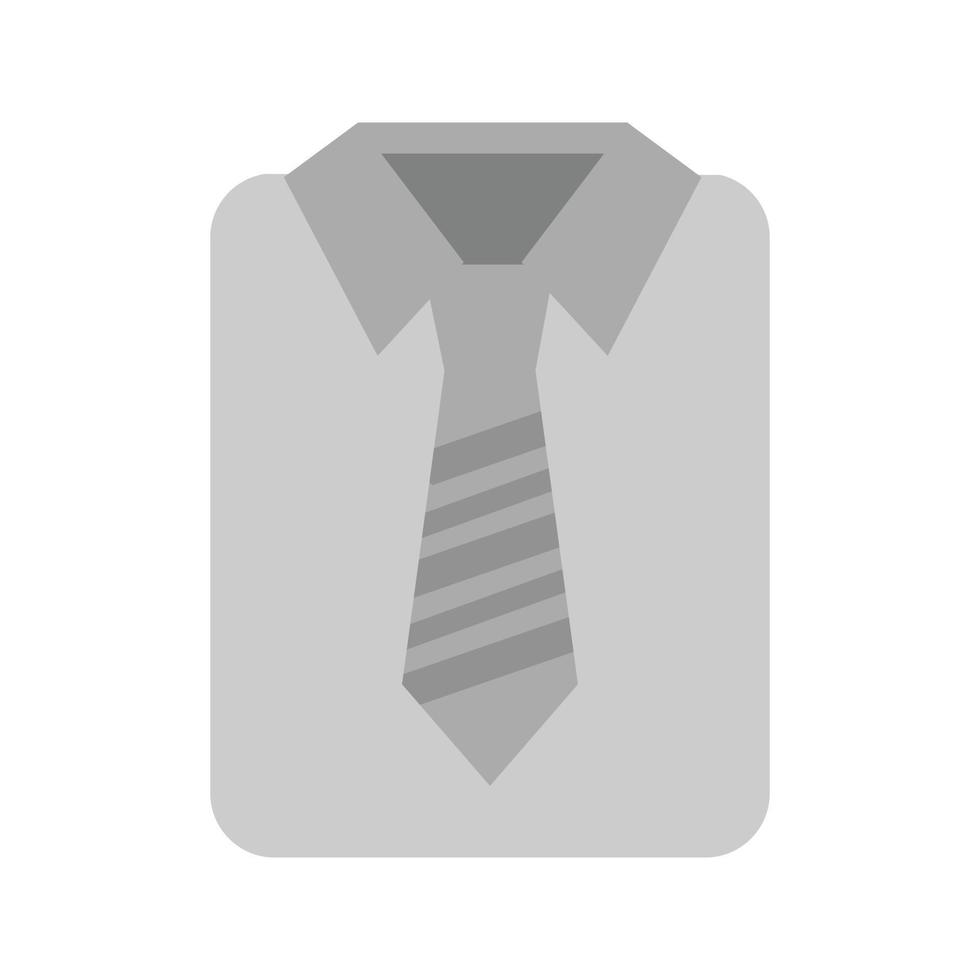 hemd und krawatte flaches graustufensymbol vektor