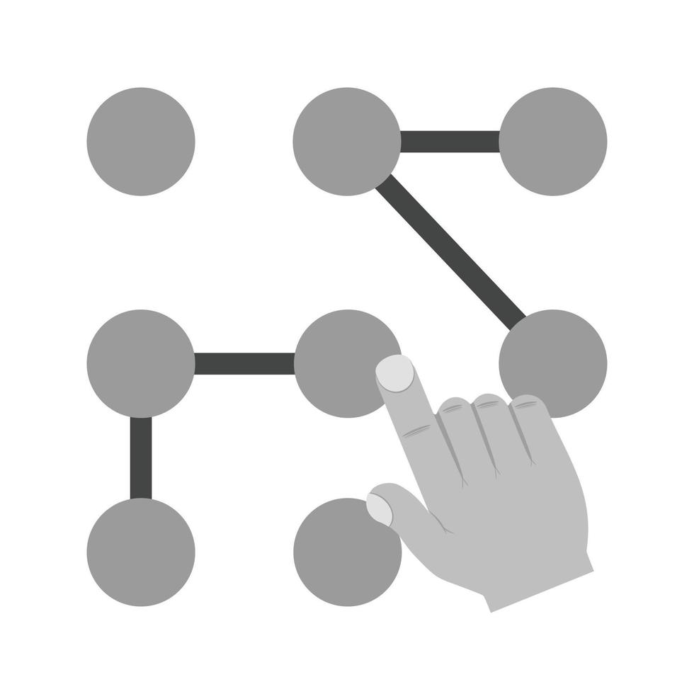 mönster låsa platt gråskale ikon vektor