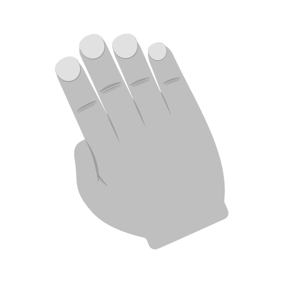 lutande hand platt gråskale ikon vektor