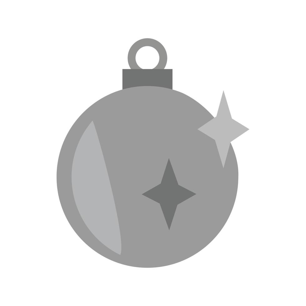 jul boll platt gråskale ikon vektor