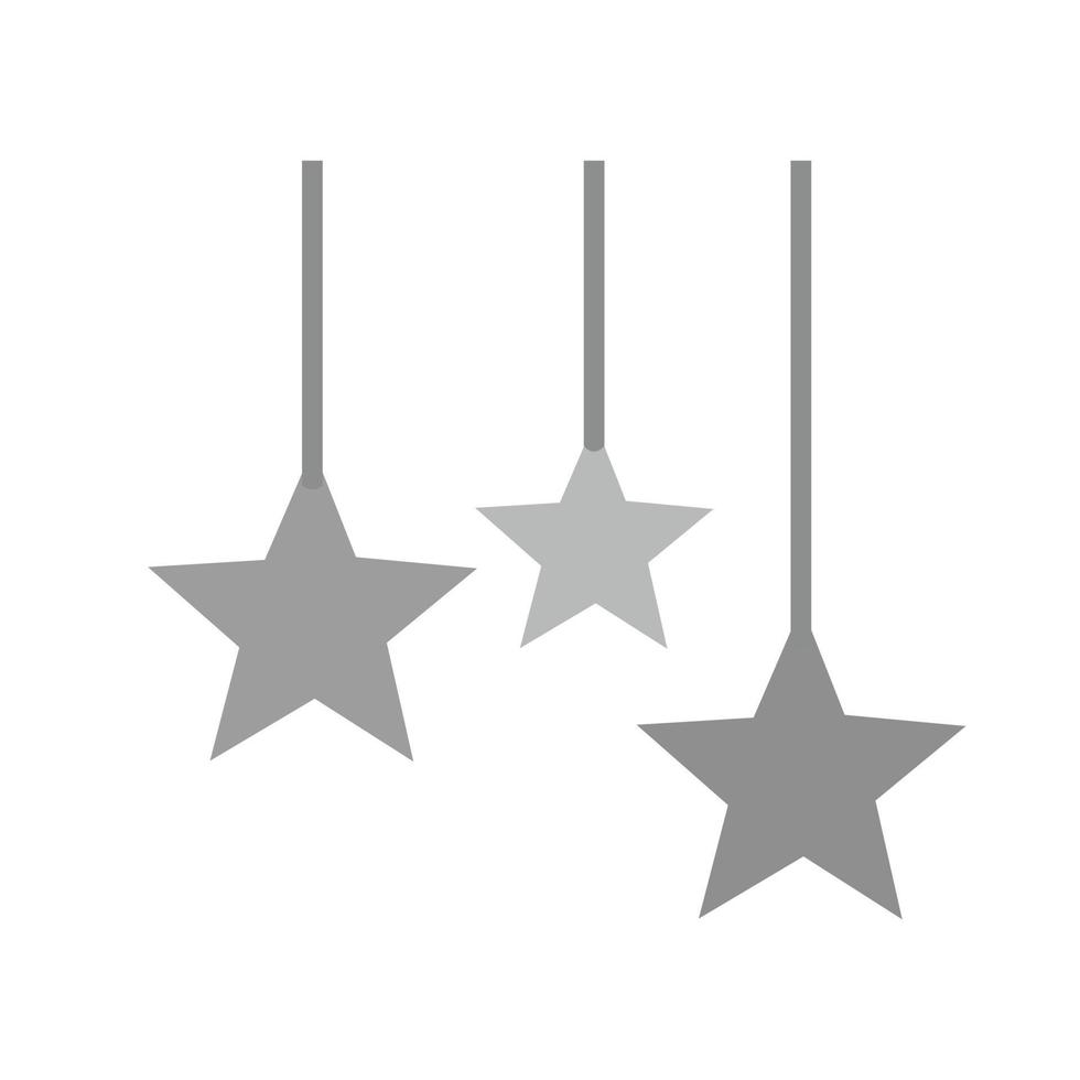 hängande stjärnor platt gråskale ikon vektor