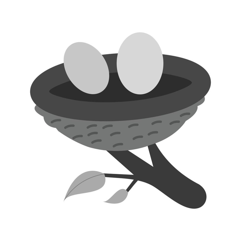 Nest flaches Graustufen-Symbol vektor