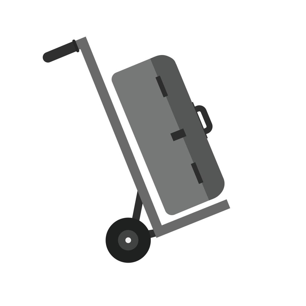 bagage platt gråskale ikon vektor