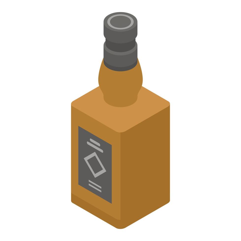 whisky flaska ikon, isometrisk stil vektor