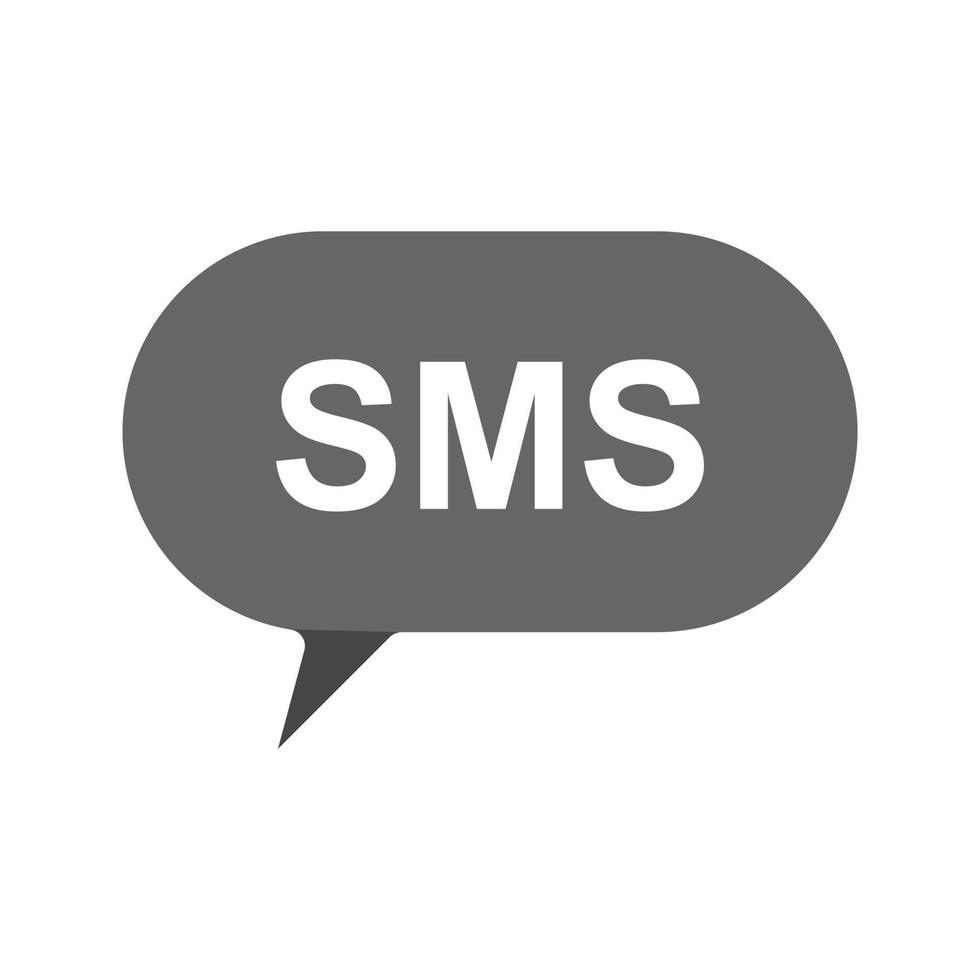 SMS bubbla platt gråskale ikon vektor