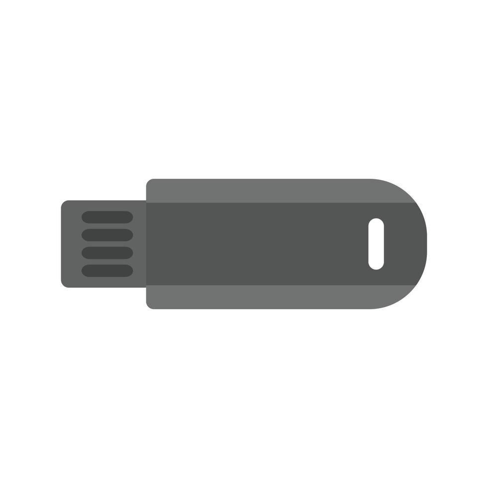 uSB kabel- platt gråskale ikon vektor