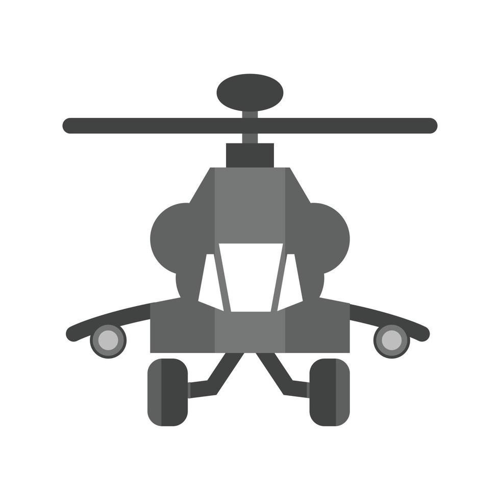 helikopter ii platt gråskale ikon vektor