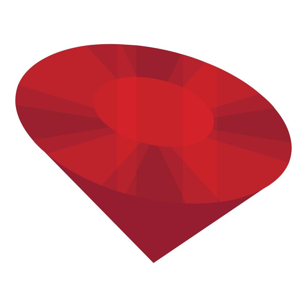 årgång röd rubin ikon, isometrisk stil vektor