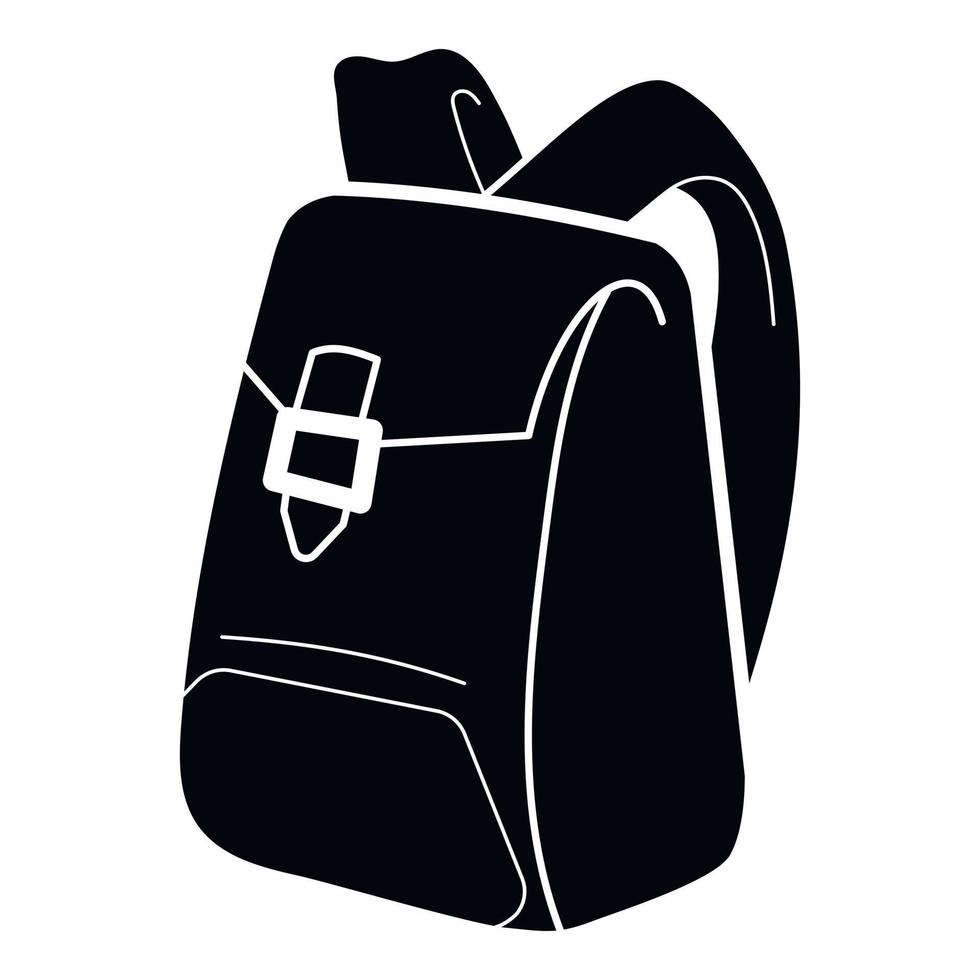 Segeltuch-Rucksack-Symbol, einfacher Stil vektor