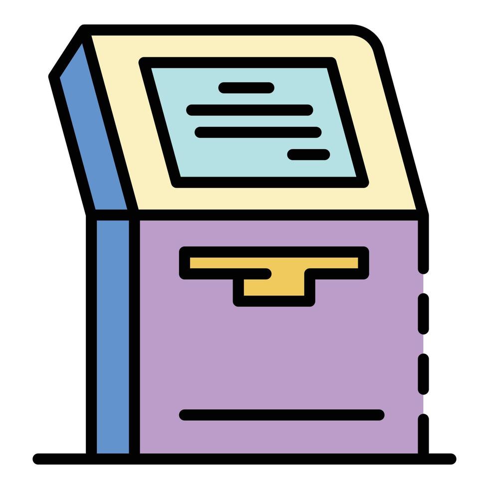 Farbe des Umrissvektors für das Symbol des Zahlungsautomaten vektor
