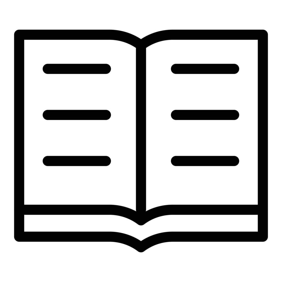 öppen encyklopedi ikon, översikt stil vektor