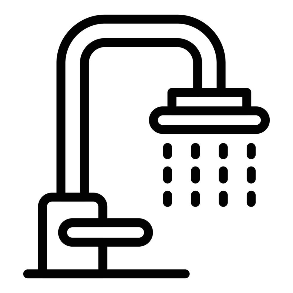 dusch ikon, översikt stil vektor