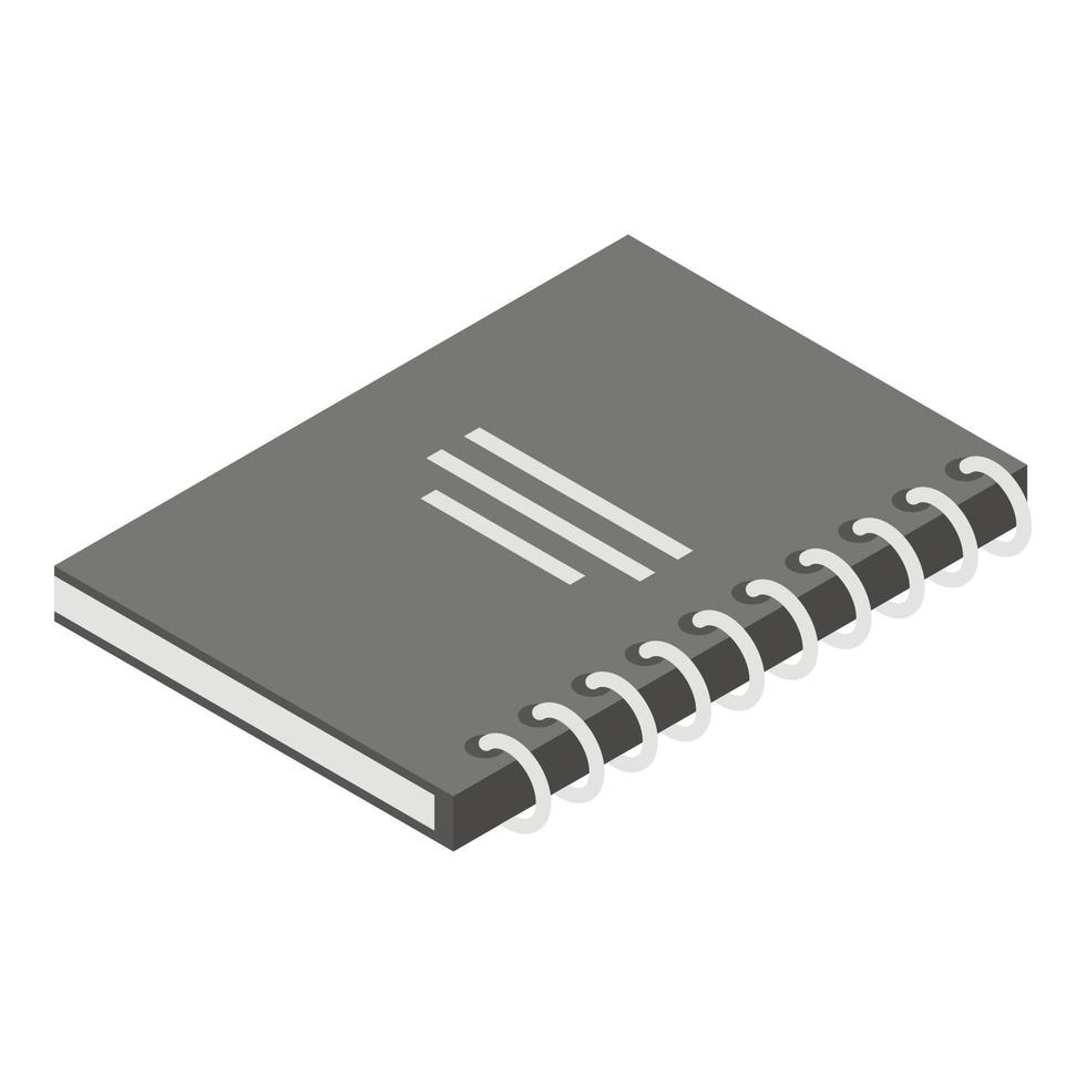 papper anteckningsbok ikon, isometrisk stil vektor