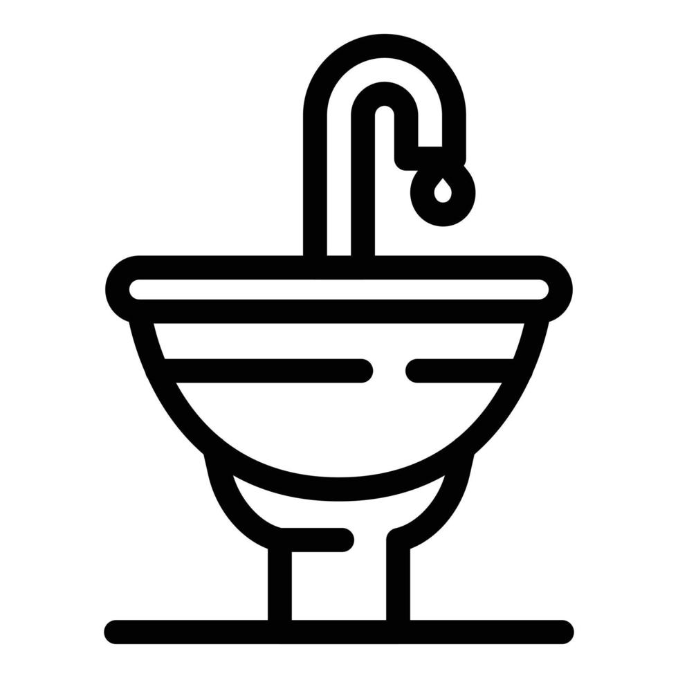 Waschbecken-Symbol, Umrissstil vektor