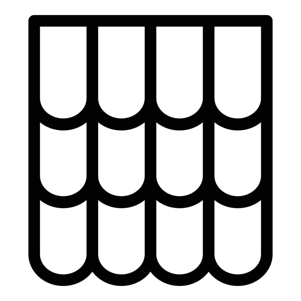 Symbol für weiche Dachziegel, Umrissstil vektor