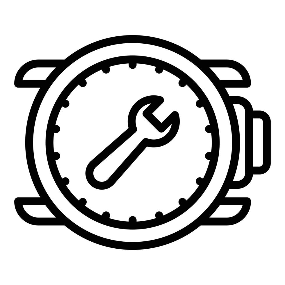 Uhr-Service-Symbol reparieren, Umrissstil vektor