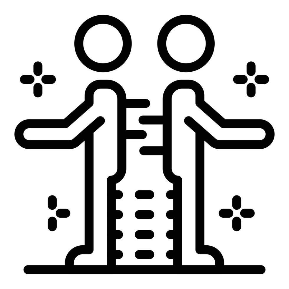 Symbol für Teamwork-Lebensfähigkeiten, Umrissstil vektor